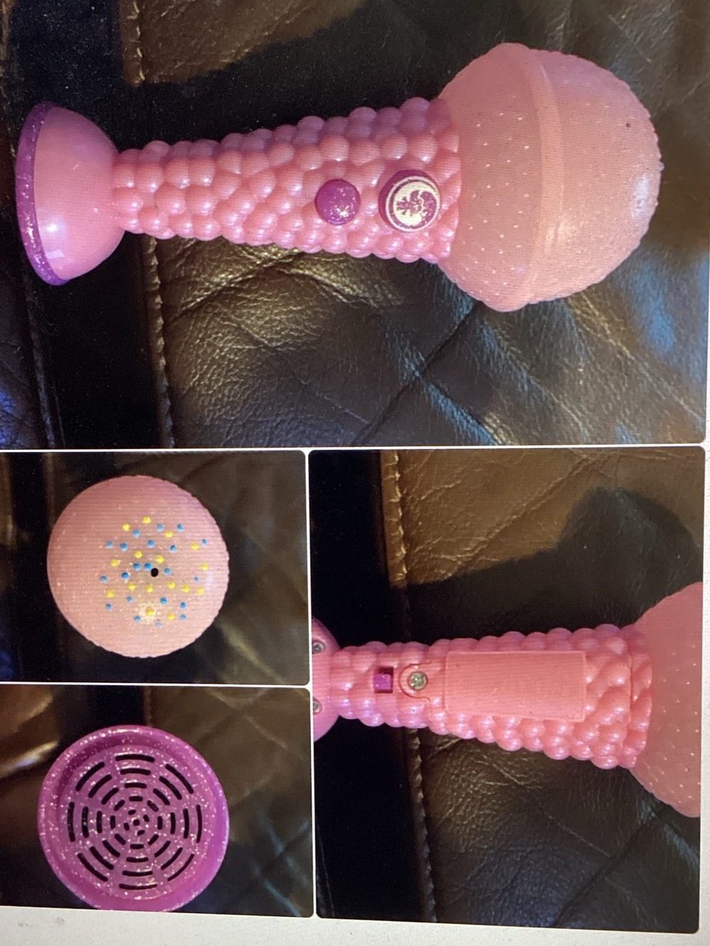 Trolls World Pink Glitter Kids Microphone  Music Flashing Lights Toy Poppy